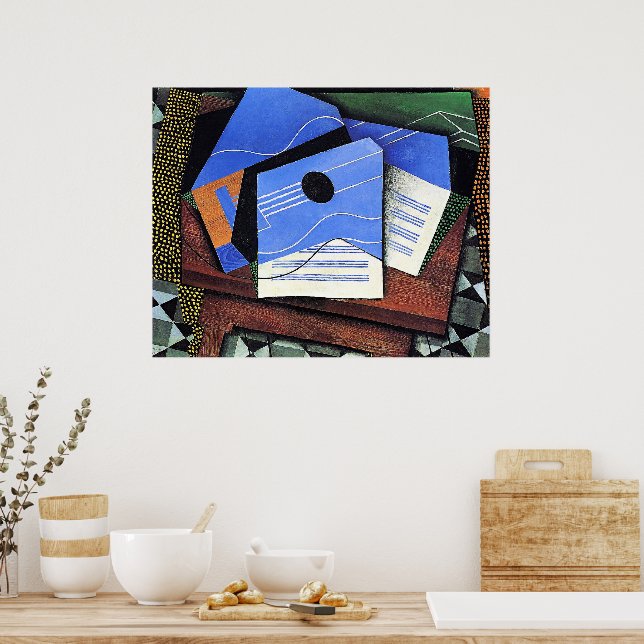 Affiche Œuvre de Juan Gris, Guitare sur une table, (Cuisine)