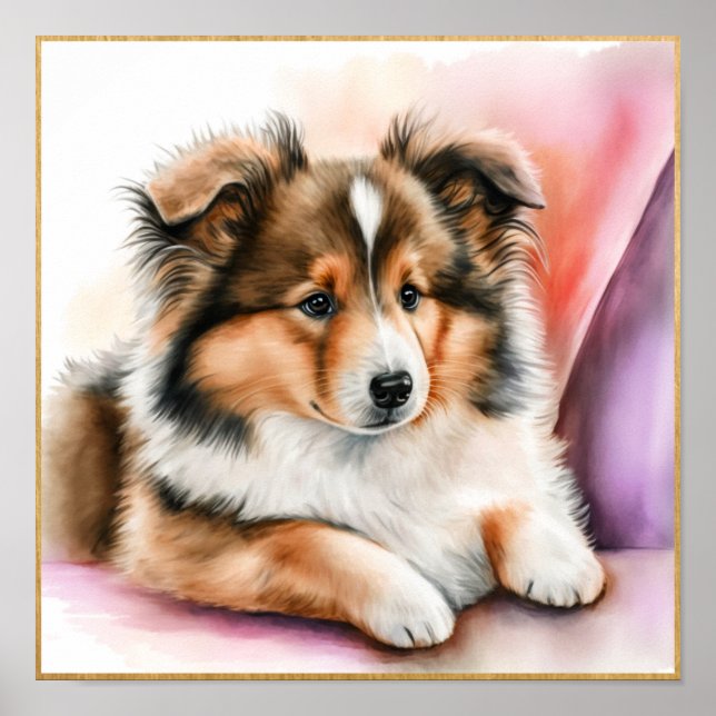 Affiche Oeuvre de Shetland Sheepdog pour les filles (Devant)