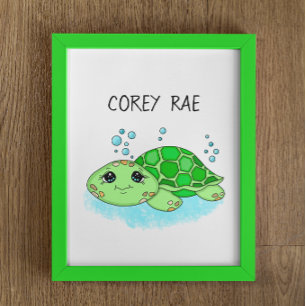 Affiche Oeuvre de tortue personnalisée