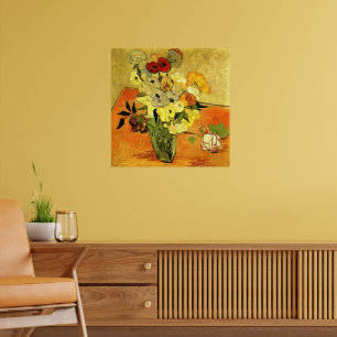 Affiche Œuvre de Van Gogh, Vase japonais avec Roses,