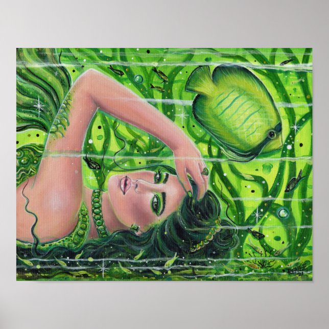 Affiche OEuvre d'Emerald mermaid par Renee L. Lavoie (Devant)