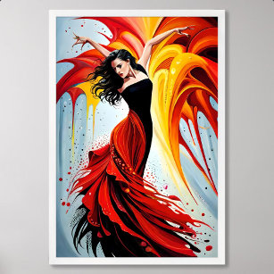 Affiche OEuvre d'Esprit Espagnol en peinture de danse flam