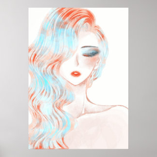 Affiche OEuvre d'une fille couleur néon