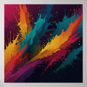 Affiche Oeuvre élégante Peinte À La Main