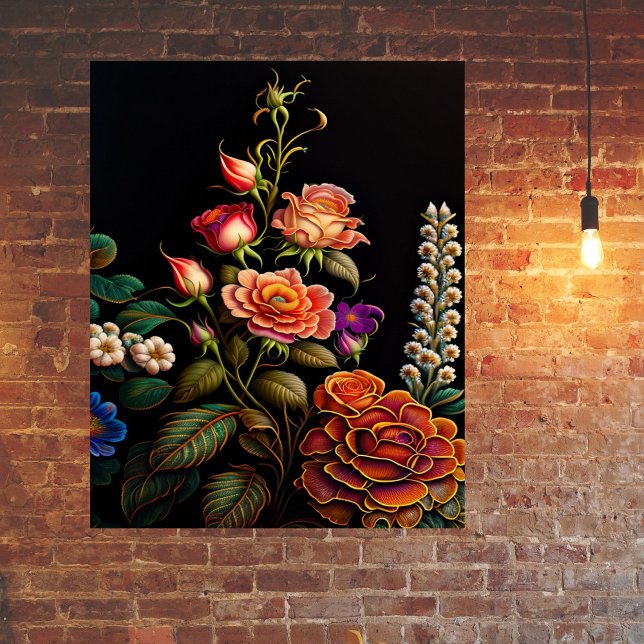 Affiche Oeuvre florale de bouquet rose (Créateur téléchargé)