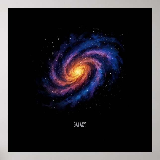 Affiche Oeuvre Galaxie - Illustration de l'espace spiral c (Devant)