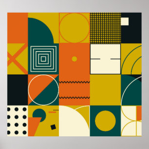 Affiche OEuvre géométrique : conception de formes simples.