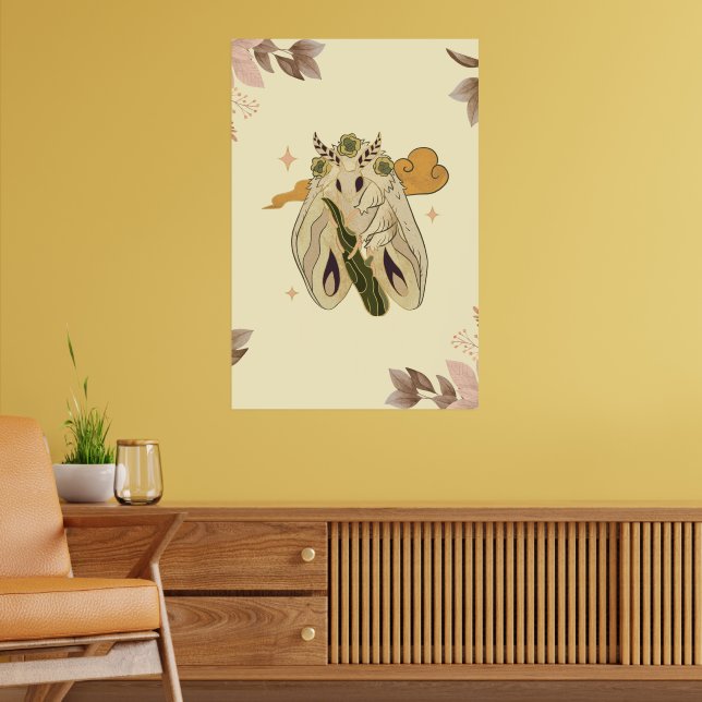 Affiche Oeuvre Graphique Mystique, Fae Moth Beige (Salon 2)