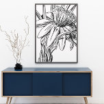 Affiche Oeuvre minimaliste de dessin de ligne végétale<br><div class="desc">Une ligne florale minimaliste simple et moderne dessinée en noir et blanc. Cliquez simplement sur personnaliser pour modifier la couleur de l'arrière - plan ou pour ajouter du texte ou des images. Contactez-moi pour toute question ou demande.</div>