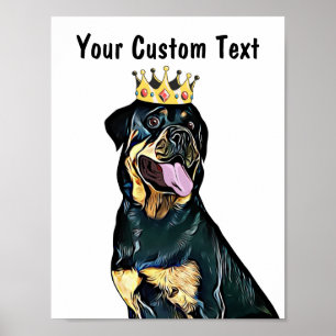 Affiche OEuvre murale de chien personnalisée Rottweiler