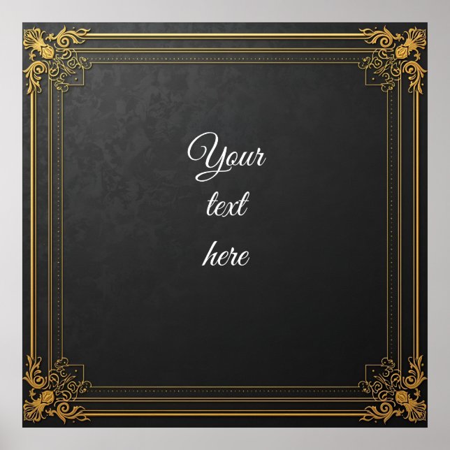 Affiche OEuvre murale de luxe personnalisable - Ornate Gol (Devant)