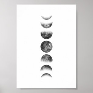 Affiche OEuvre murale de phase lunaire