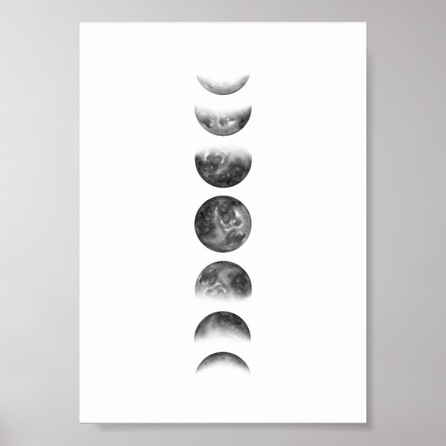 Affiche OEuvre murale de phase lunaire (Devant)