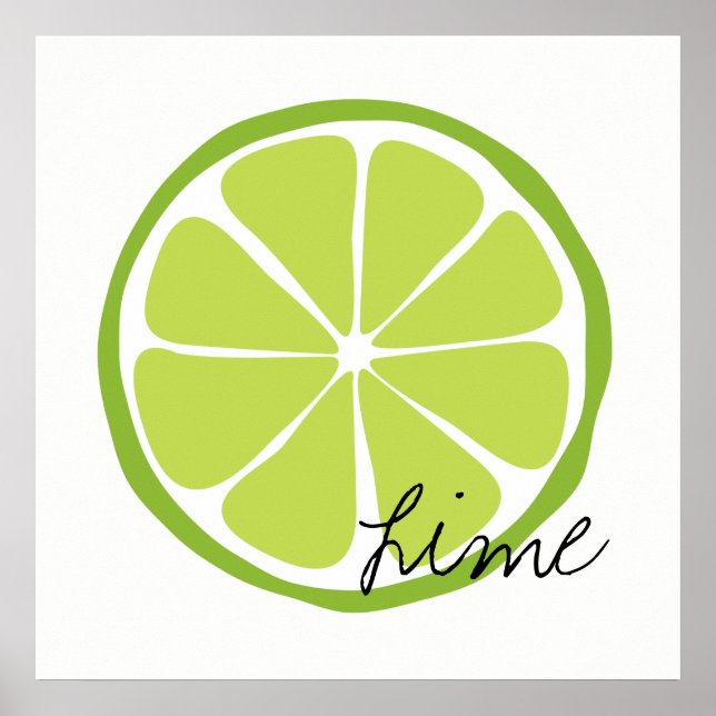 Affiche OEuvre murale d'été Citrus Lime (Devant)