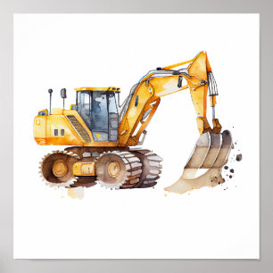 Affiche OEuvre murale d'excavateur