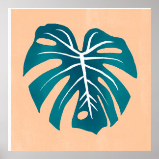 Affiche OEuvre murale en feuilles de Monstera
