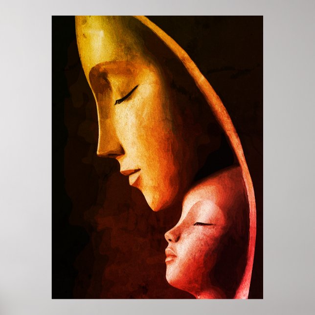 Affiche Œuvre murale mère et enfant (Devant)