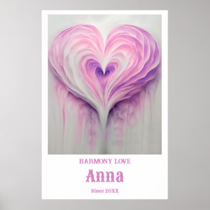 Affiche OEuvre murale personnalisée avec nom et date spéci