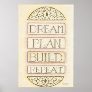 Affiche Œuvre murale « Rêver, planifier, construire, répét