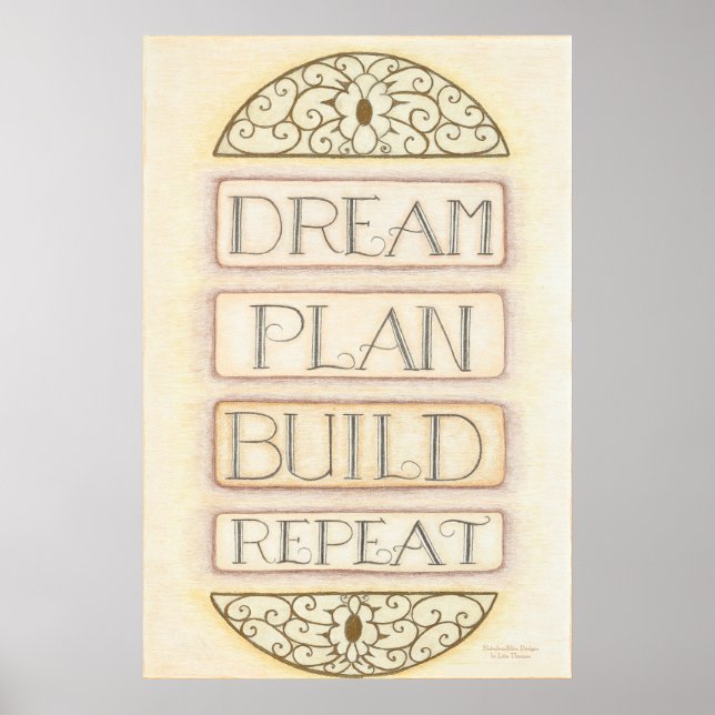 Affiche Œuvre murale « Rêver, planifier, construire, répét (Devant)
