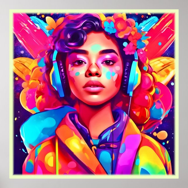 Affiche Oeuvre numérique Funky Lady (Devant)