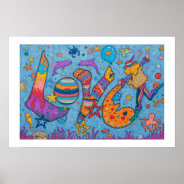 Affiche OEuvre originale "Love" de Cindy Higby