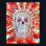 Affiche Oeuvre Pop Art Pop Coloré Psychédélique Surreal<br><div class="desc">Crâne surréaliste. Coloré gothique,  tendance,  cool,  moderne,  affiche rouge. Psychedelic trippy abstraite popart culture mur art. Image copyright Marg Seregelyi Photographie.</div>