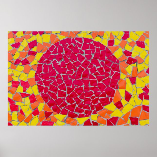 Affiche OEuvre rouge, orange et jaune (Devant)