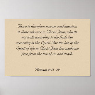 Affiche Oeuvre Verse De La Bible Cadre, Romains 8:38-39