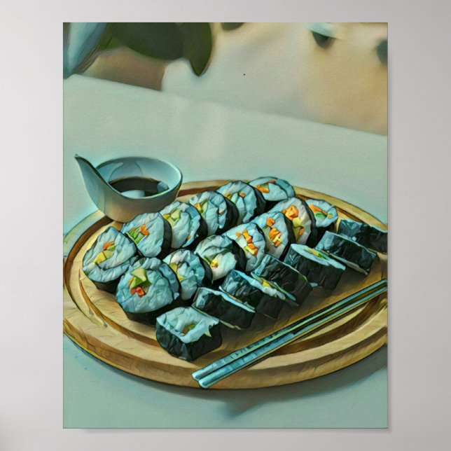 Affiche Oeuvre vintage de Sushi (Devant)