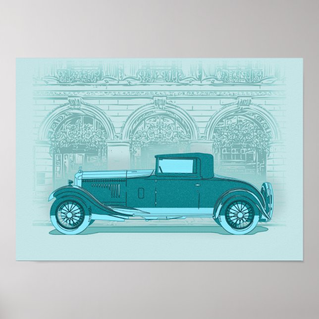 Affiche Œuvres d'art de voiture rétro (Devant)