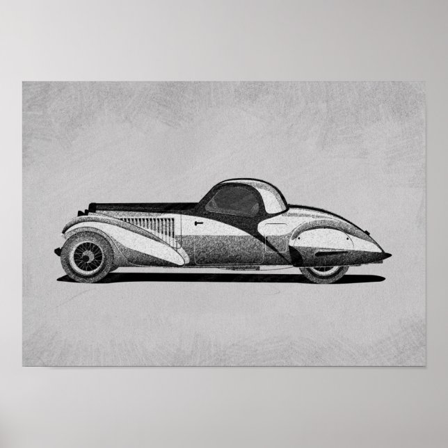 Affiche Œuvres d'art de voiture rétro (Devant)