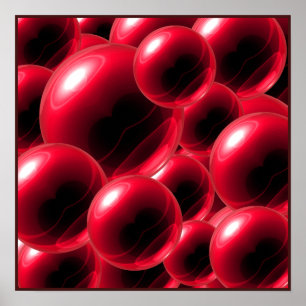 Affiche Œuvres d'art murales en acrylique Sphères Rouges F