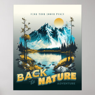 Affiche Oeuvres d'art vintages modernes Montagnes et couch