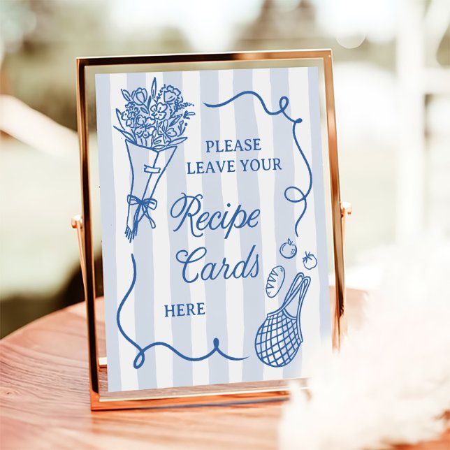 Affiche Off The Market Hand Drawn Bridal Shower Recipe (Créateur téléchargé)