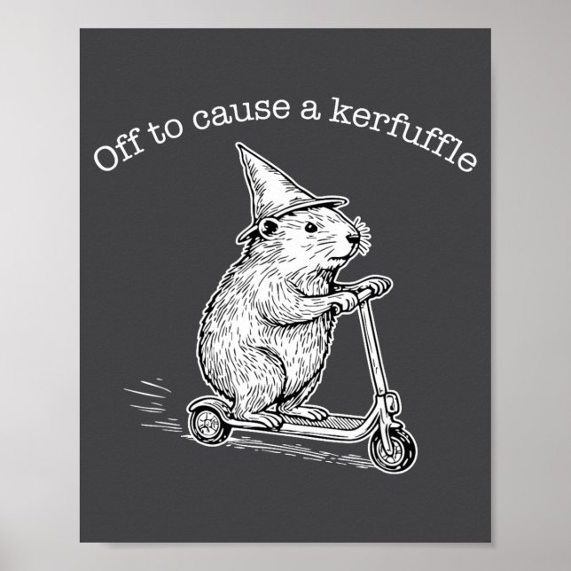 Affiche Off To Cause A Kerfuffle Funny Capybara Scooter Ch (Devant)