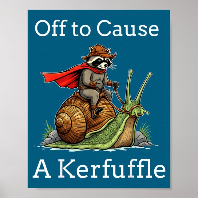 Affiche Off To Cause A Kerfuffle Raccoon Whimsical Wizard  (Devant)