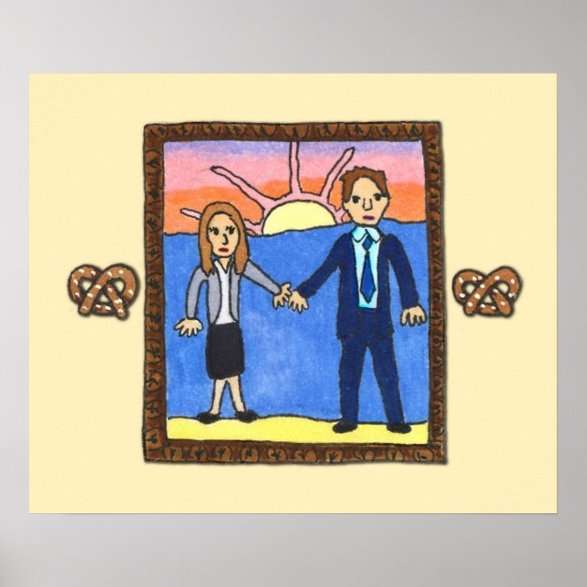 Affiche Office Jim et Pam encadré Portrait Illustrati (Devant)