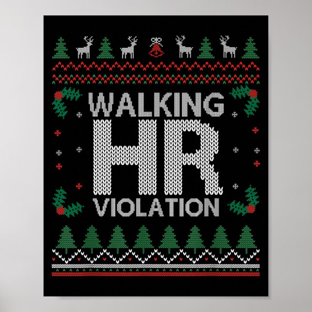 Affiche Office Ugly Christmas Funny Walking Hr Violation W (Devant)
