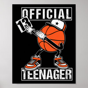 Affiche Officiel Adolescent 13e anniversaire garçon amusan