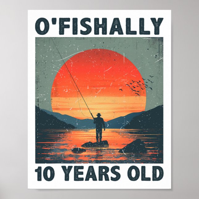 Affiche Officiellement 10 ans 2015 Pêche Pêcheur 10ème (Devant)