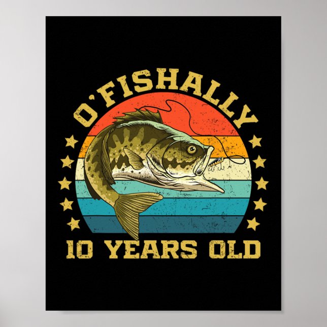 Affiche Officiellement 10 ans drôle de pêche anniversaire  (Devant)