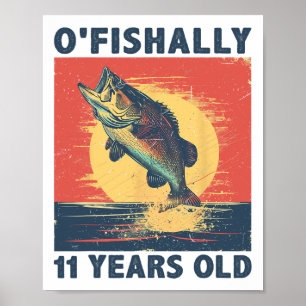 Affiche Officiellement 11 ans en 2014 Pêche Pêcheur 11ème