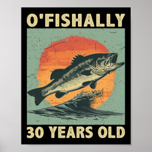 Affiche Officiellement 30 Ans 1994 Pêche Pêcheur 30ème