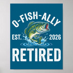 Affiche Officiellement Retraité 2026 Drôle de Retraite de 