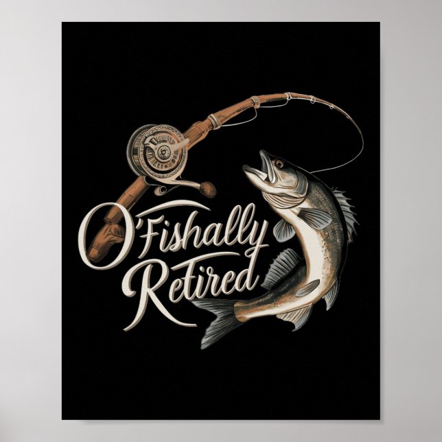 Affiche Officiellement Retraité Pêche O-poisson-iellement  (Devant)