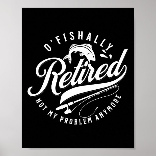 Affiche Officiellement retraité pêche retraite pêcheur 202 (Devant)