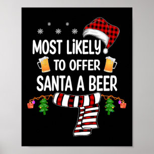 Affiche Offre Probable À Père Noël Un Fun De Bière Noël En