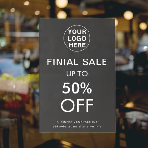 Affiche Offre Spéciale Vente Finale Logo Gris Magasin