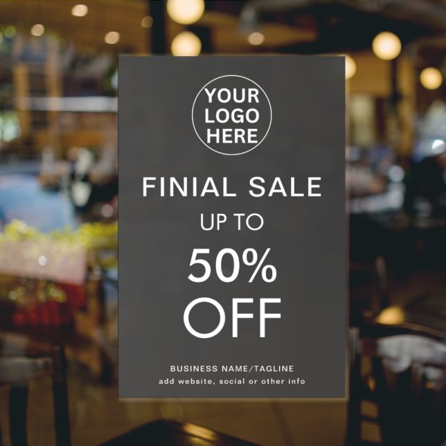 Affiche Offre Spéciale Vente Finale Logo Gris Magasin (Créateur téléchargé)